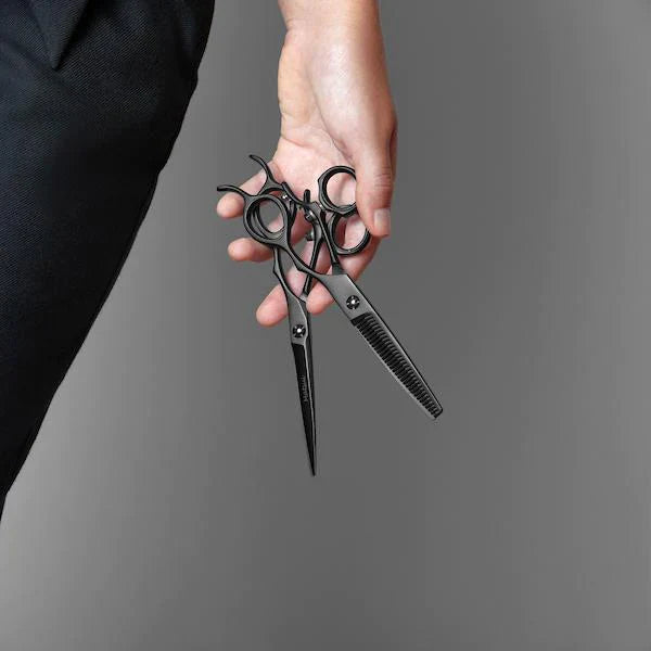 Premium Matsui VG10 Matte Black Swivel Scissor Thinner Combo (6974973411389)