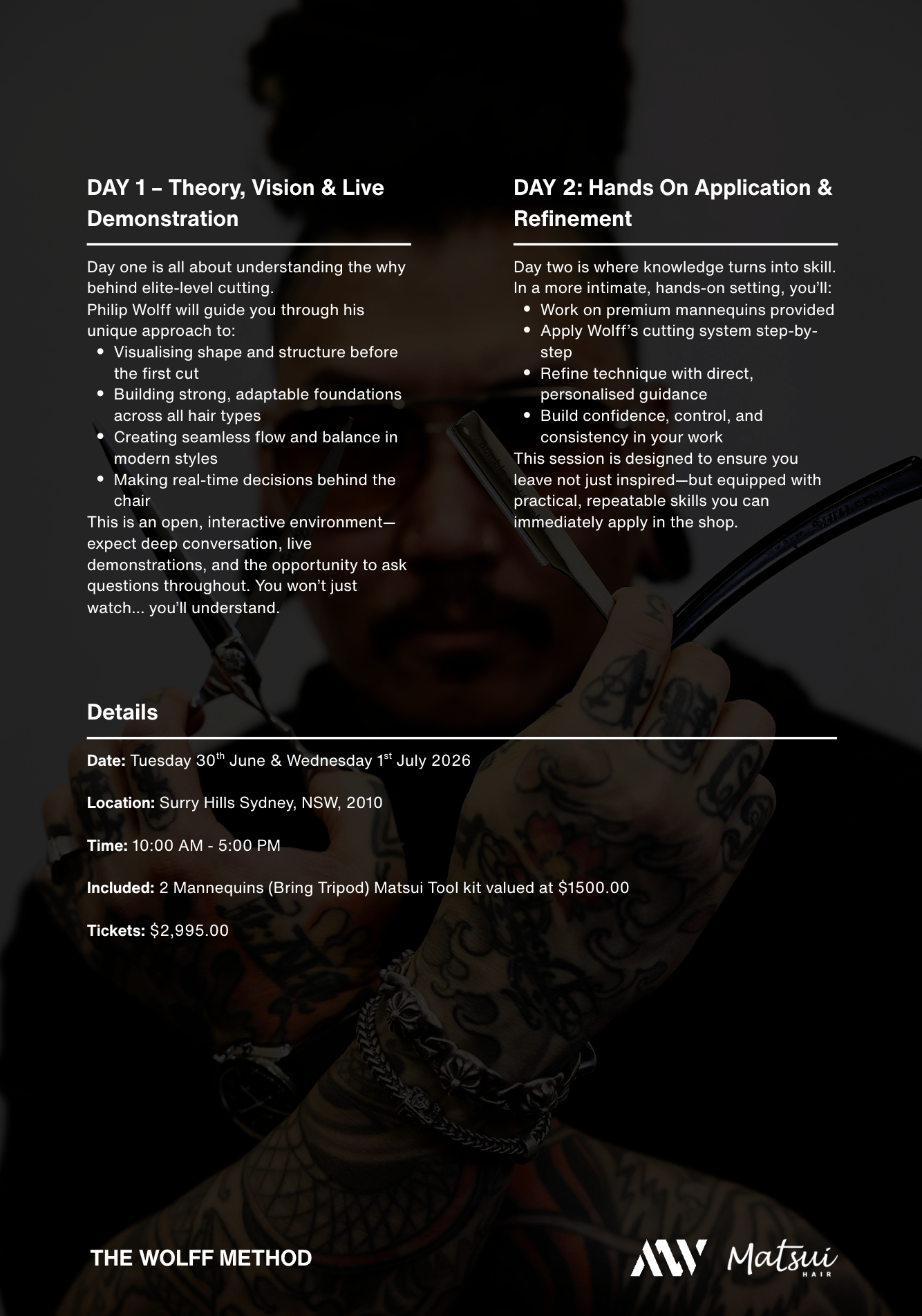 THE WOLFF METHOD: 2-DAY ADVANCED CUTTING EXPERIENCE HAIRDRESSING CLASS
