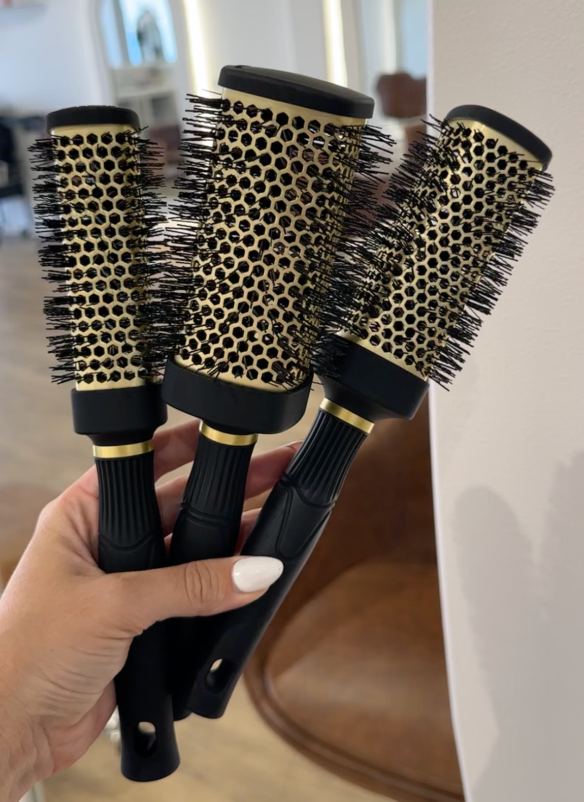 Square Ceramic Ionic Hair Brush - Gold