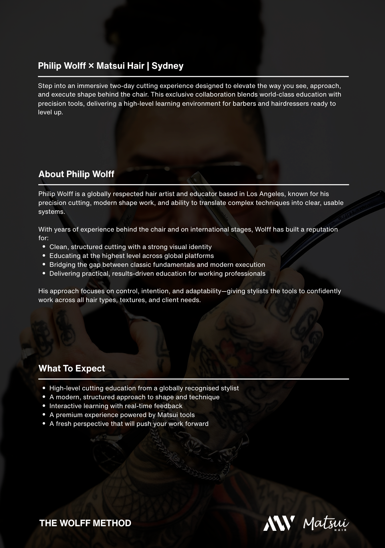 THE WOLFF METHOD:  2-DAY ADVANCED CUTTING EXPERIENCE HAIRDRESSING CLASS