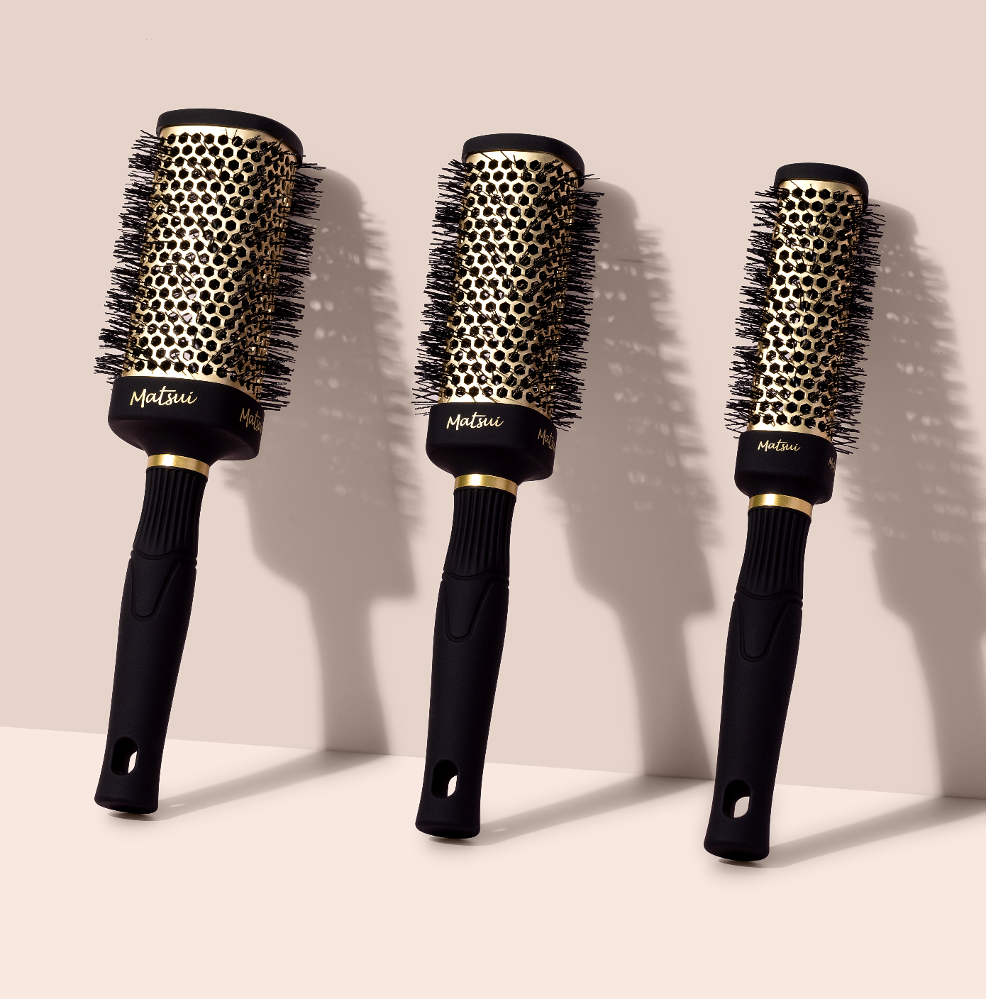 Square Ceramic Ionic Hair Brush - Gold